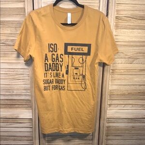 Bella Canvas Yellow Graphic T-Shirt with Fuel Design Size M